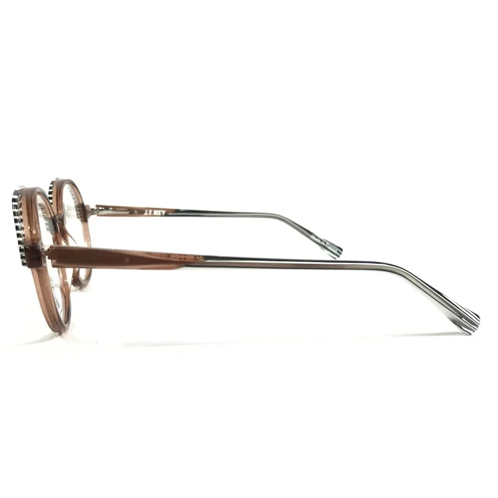 J.F. Rey Eyeglasses Frame JF1523 1089 Clear Brown Stripes White Black 52-19-143